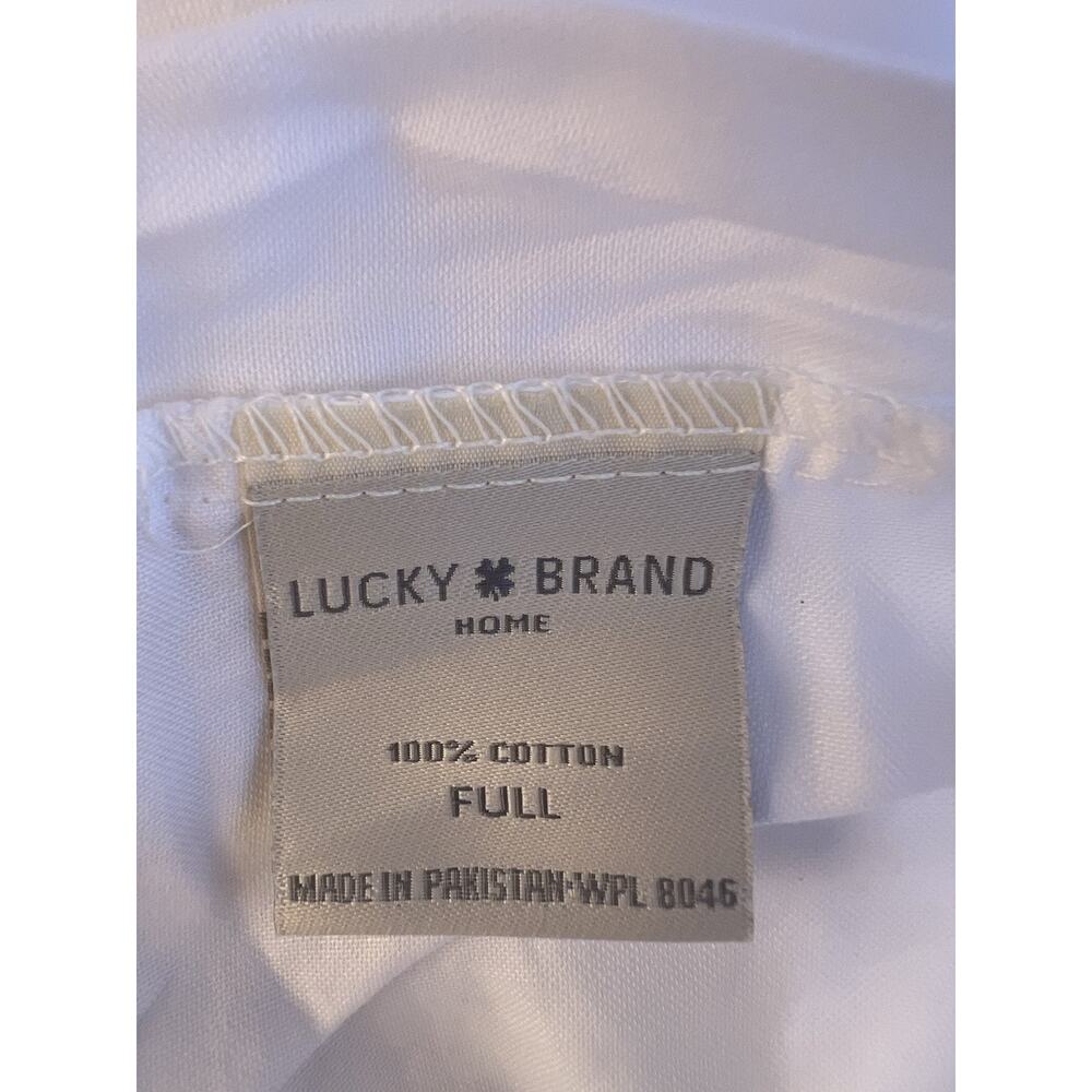 Lucky Brand Full Fitted Sheet White 100% Cotton High Quality